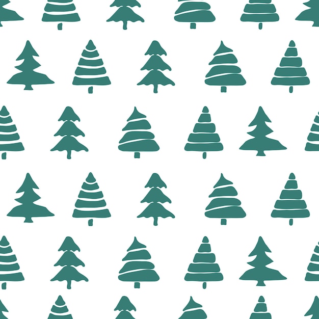 Fir tree seamless pattern colorful Vector illustration Christmas trees