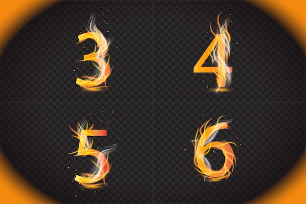 Fire Alphabet Letters Vector design