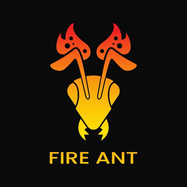 fire and ant head logo concept. modern, gradient, simple, flat, combination and creative style