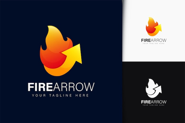 Fire arrow logo design with gradient