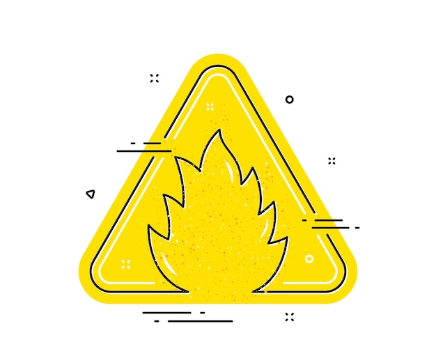 Fire attention icon Isolated triangle flammable attention sign Flame alert warning icon Vector