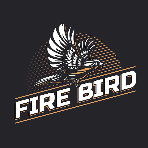 Fire Bird silhouette logo template