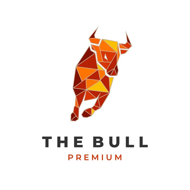 Fire Bull Elegant Geometric Illustration Logo