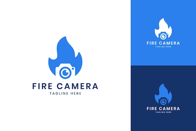 Fire camera negative space logo design