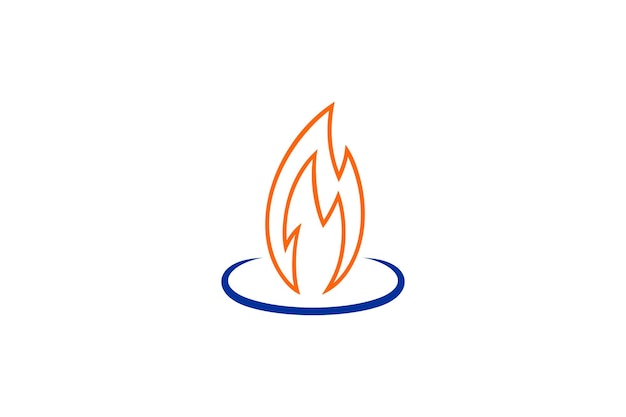 Fire candle line art logo design