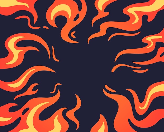 Fire cartoon background Comic book fire flame frame flaming border Wallpaper with blazing