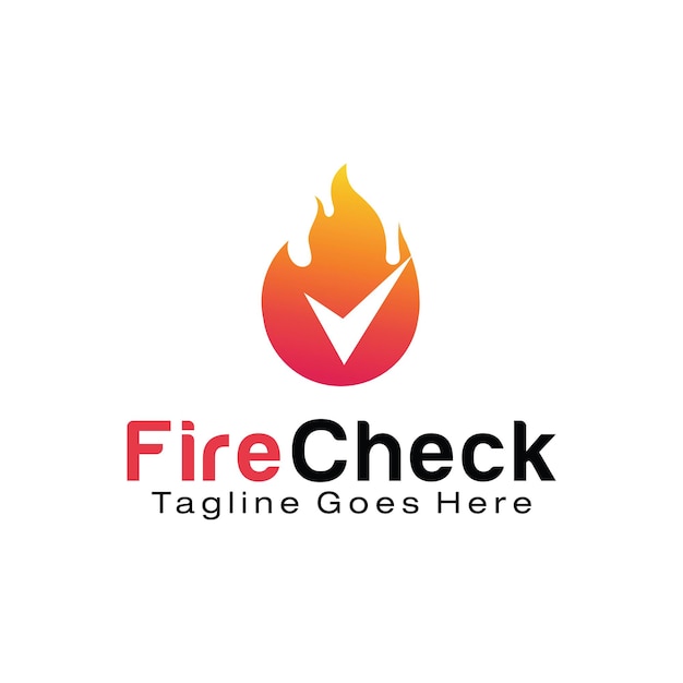 Fire Check logo design template