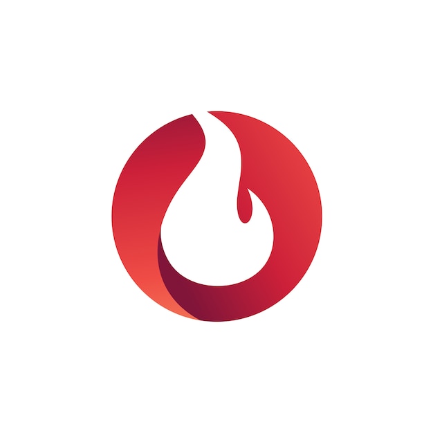 Fire in Circle Logo Vector