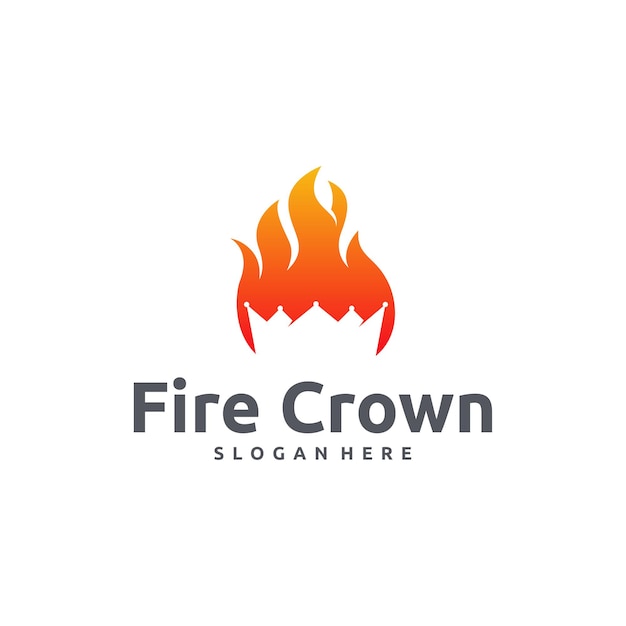 Fire Crown logo designs concept vector Fire King logo template