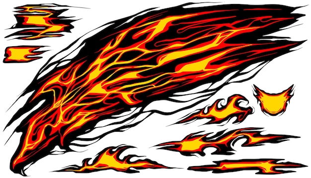 Fire decal sport motor cross and element