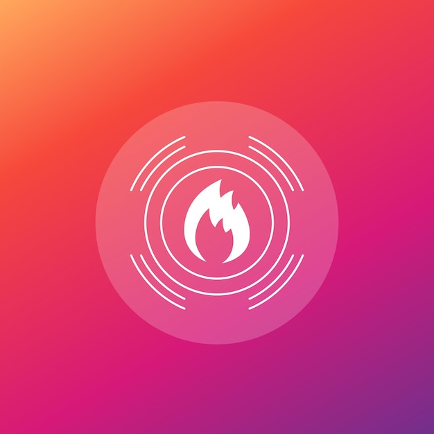 Fire detector or sensor icon vector