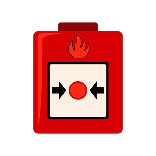 Fire drill Button to quickly call for help in case of fire Icon for website safety app