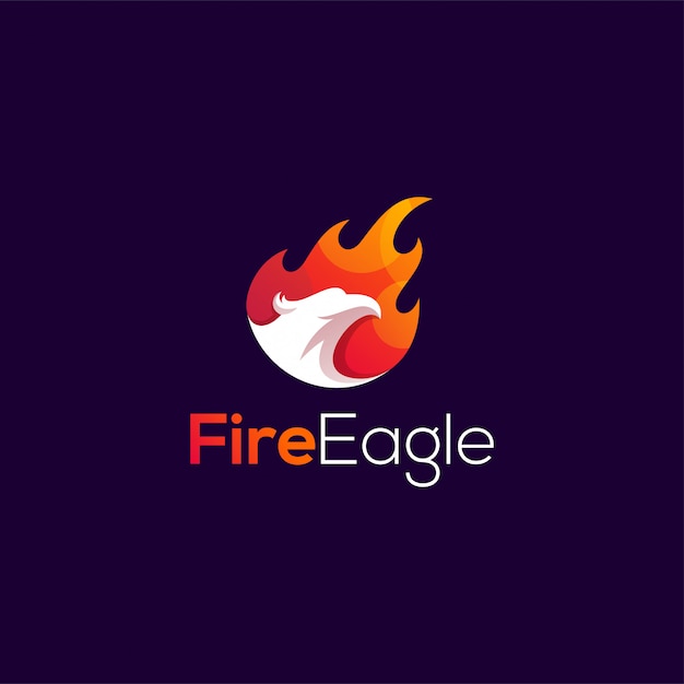 Fire eagle logo design illustration