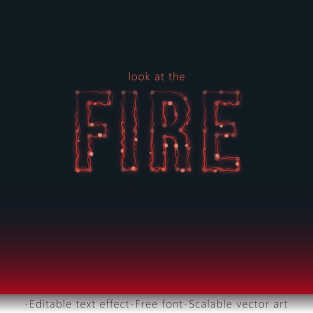 Fire editable text effect