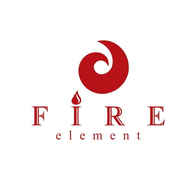 Fire element abstract logo for use as petrol corporate emblem. Oil and gas vector business conceptual symbol.