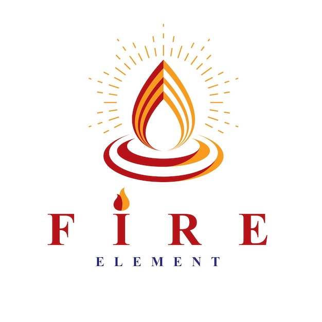 Fire element abstract logo for use as petrol corporate emblem. Oil and gas vector business conceptual symbol.