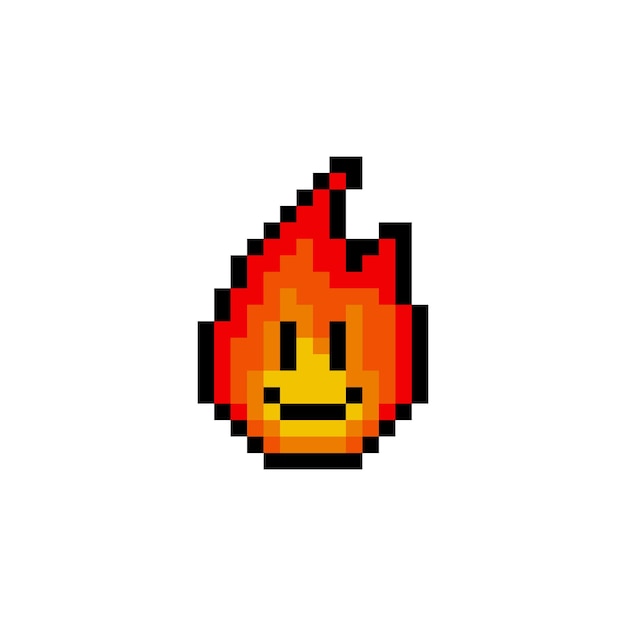 fire emoji sticker pixel art