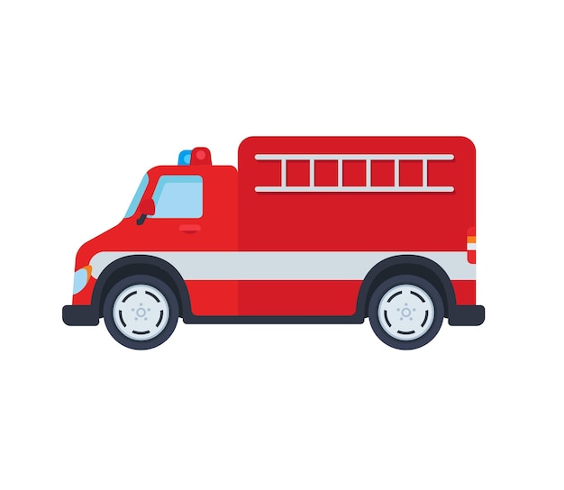 Fire engine vector isolated icon. Emoji illustration. Firetruck vector emoticon