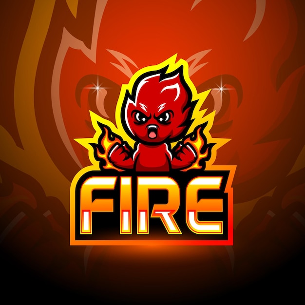 Fire esport logo mascot design