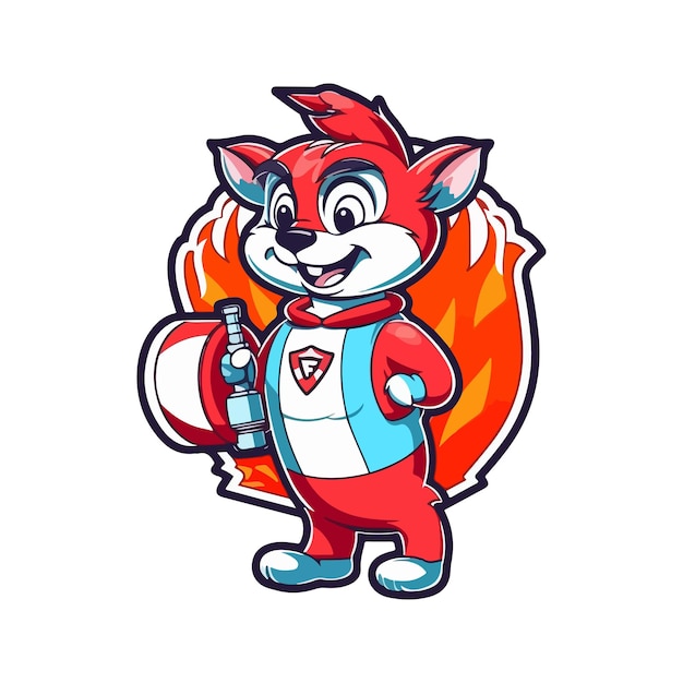 Vector fire extinguisher expert mascot logo