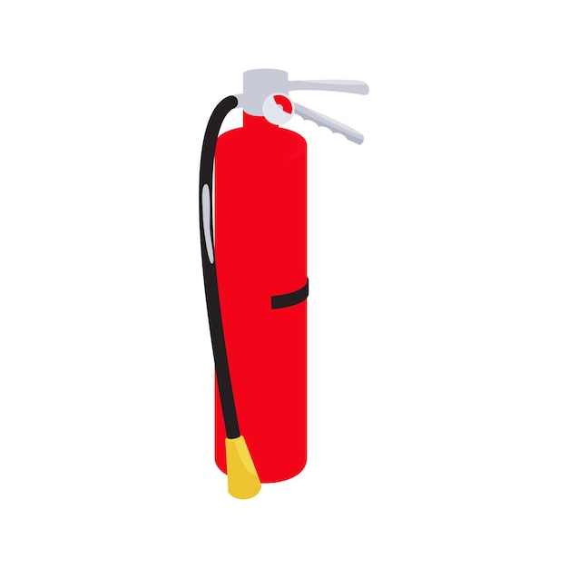 Fire extinguisher icon in cartoon style on a white background