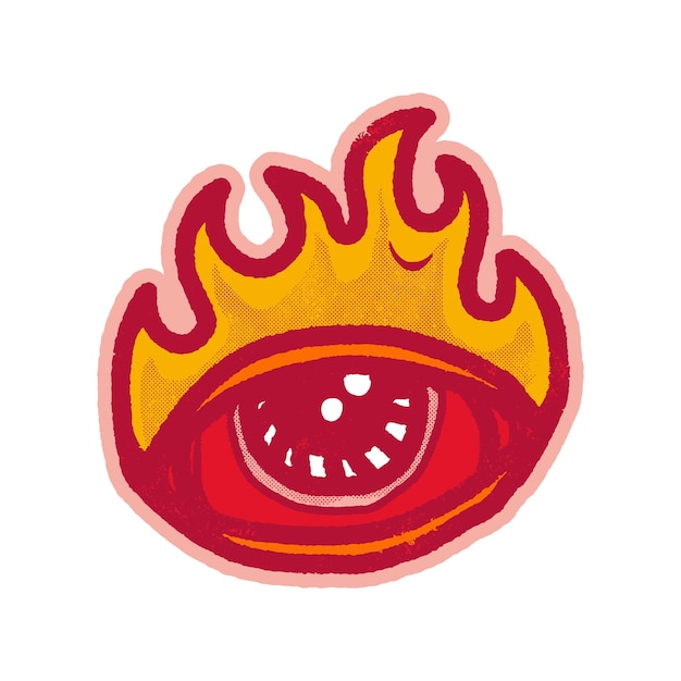 Fire eye illustration sticker