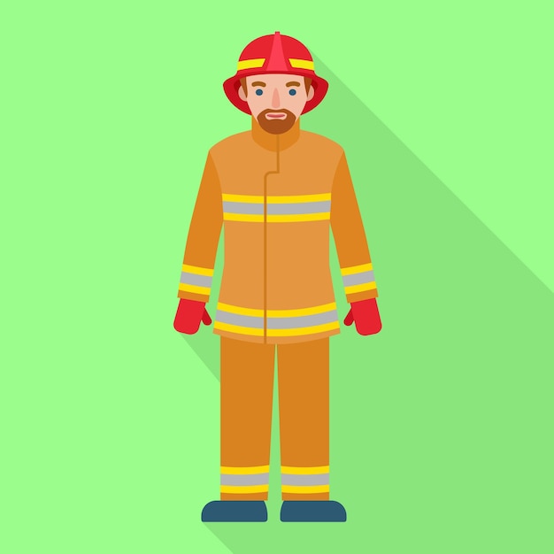 Fire fighter man icon Flat illustration of fire fighter man vector icon for web design