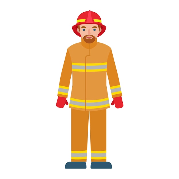 Fire fighter man icon Flat illustration of fire fighter man vector icon for web design