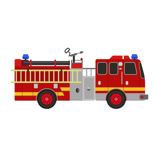 Fire fighter truck icon Flat illustration of fire fighter truck vector icon for web design