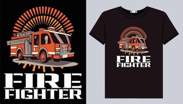 Fire fighter tshirt design firefighter emblem