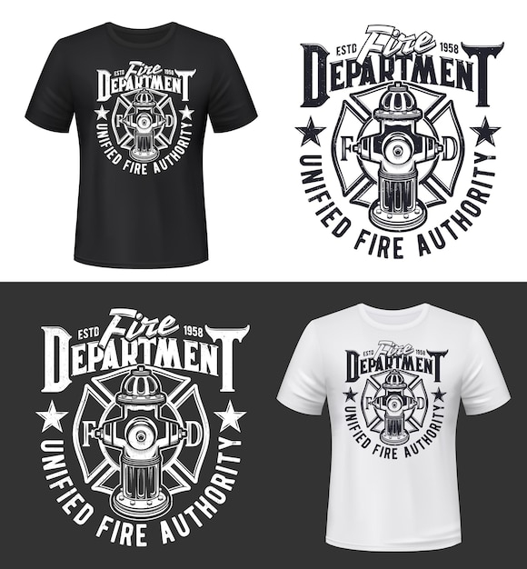 Fire and firefighters department t-shirt print