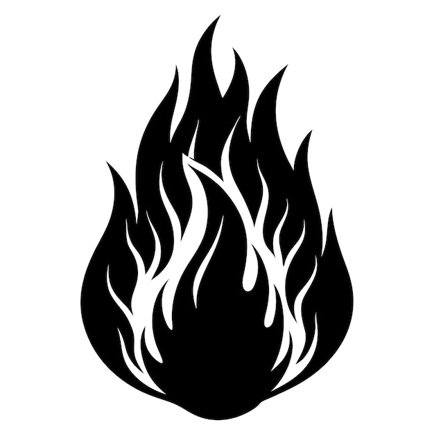 Vector fire flame black silhouette vector art and illustration