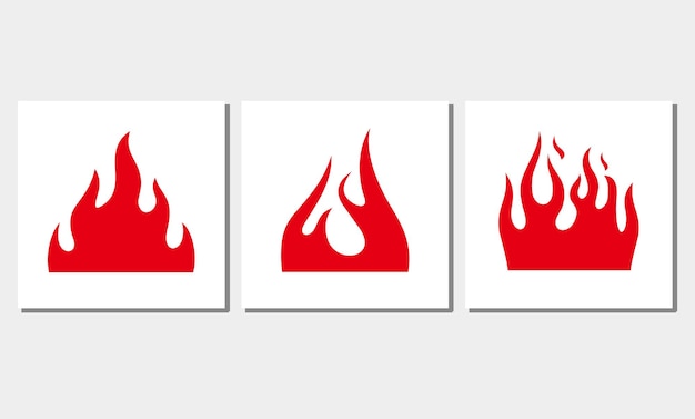 fire flame burn silhouette hot icon vector logo symbol