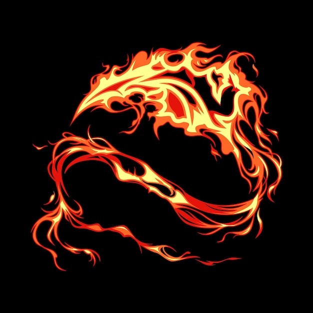 Vector fire flame cartoon anime illustration 02