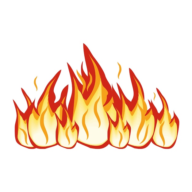 Fire flame isolated on a white background Color Vector illustration