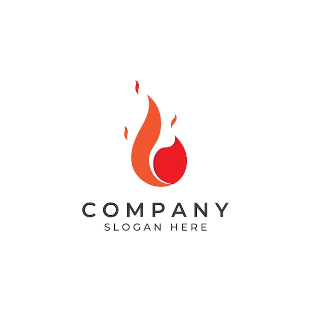 Fire or flame logo fireball logo and embers Using a vector illustration template design concept