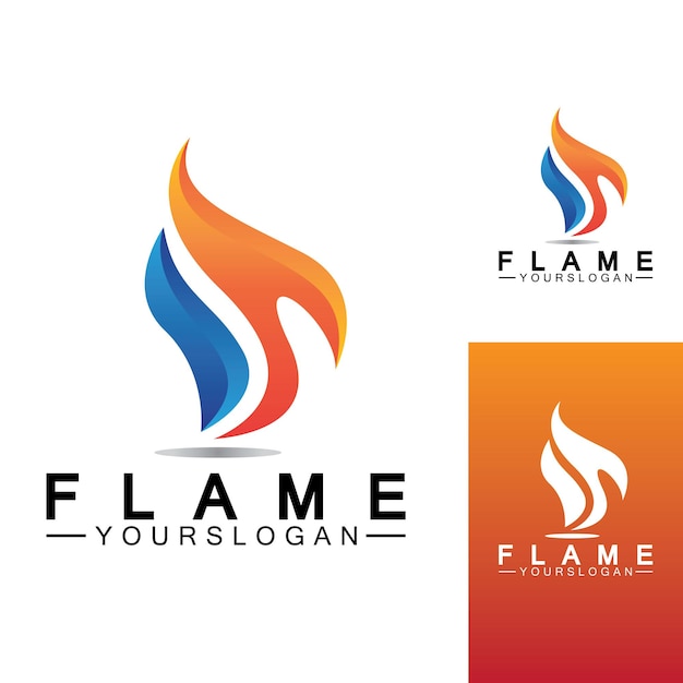 Fire flame logo icon vector design template