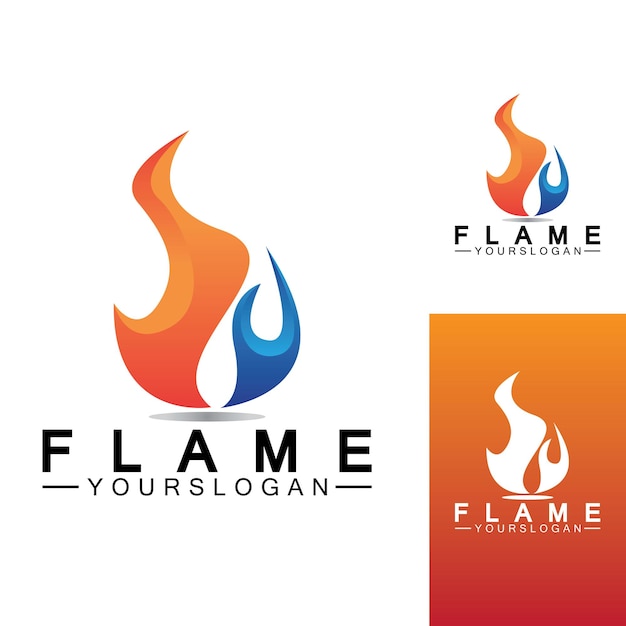 Fire flame logo icon vector design template