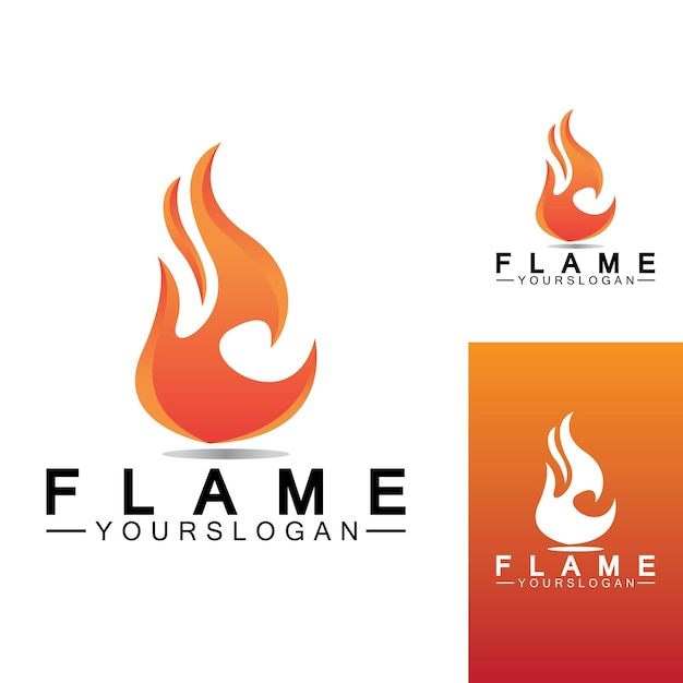 Fire flame logo icon vector design template