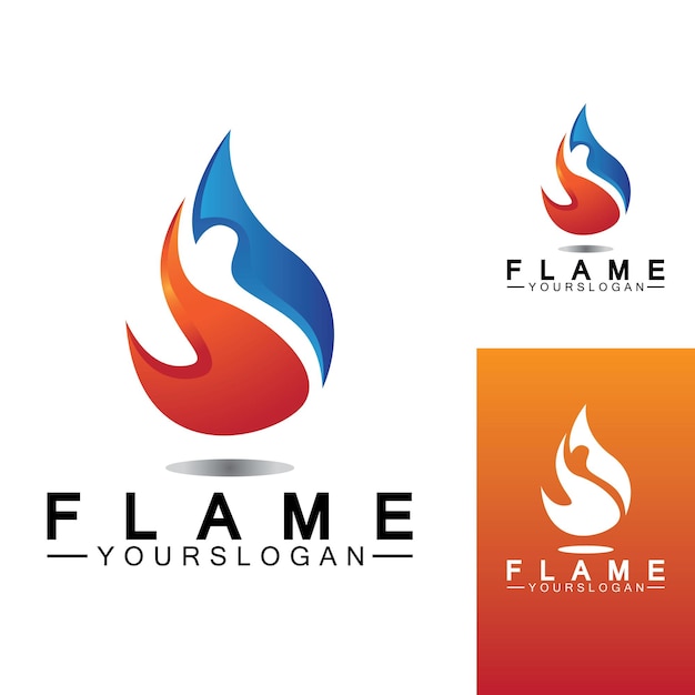 Fire flame logo icon vector design template