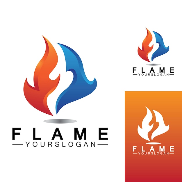 Fire flame logo icon vector design template