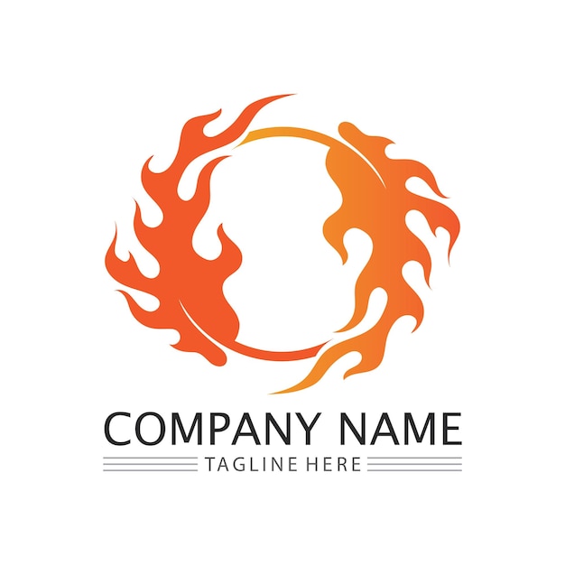 Fire flame logo icon vector design template