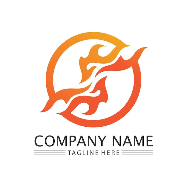 Fire flame logo icon vector design template