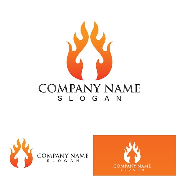 Fire flame logo icon vector design template