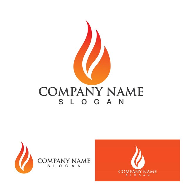 Fire flame logo icon vector design template