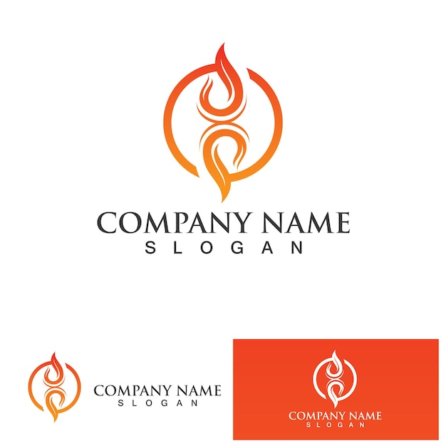 Fire flame logo icon vector design template