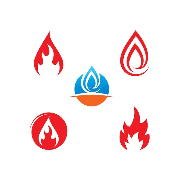 Fire flame Logo icon vector illustration design template