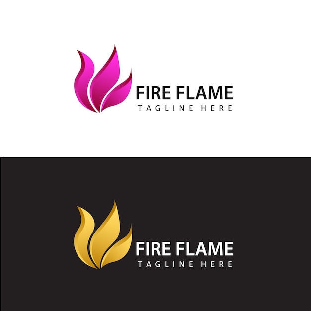 Fire flame logo template design vector