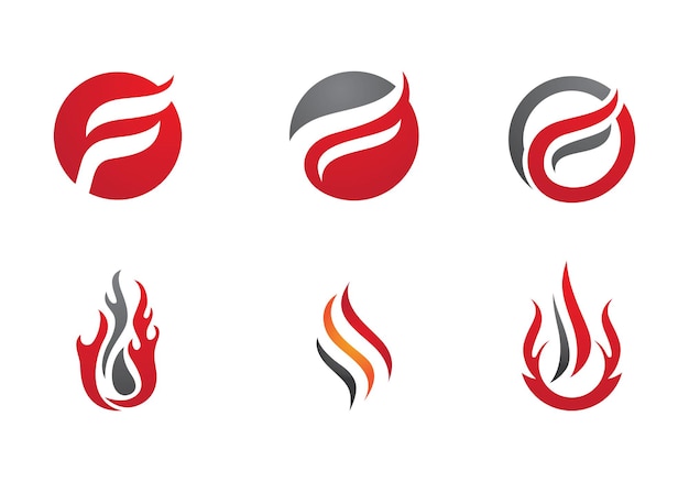 Fire flame Logo Template vector icon Oil, gas and energy logo concept