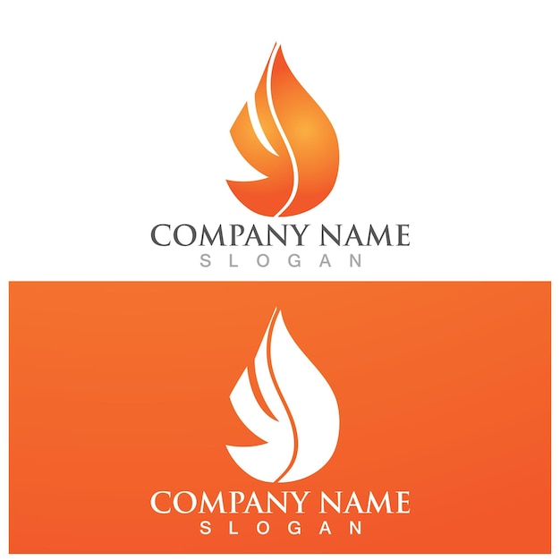 Fire flame logo and vector template